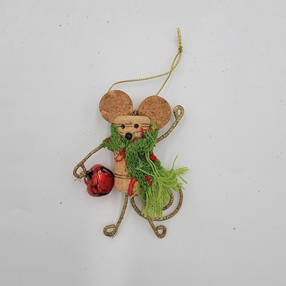 3 Adorable Vintage Mice Christmas Ornament Whimsical Cottagecore Folk Art Kitsch